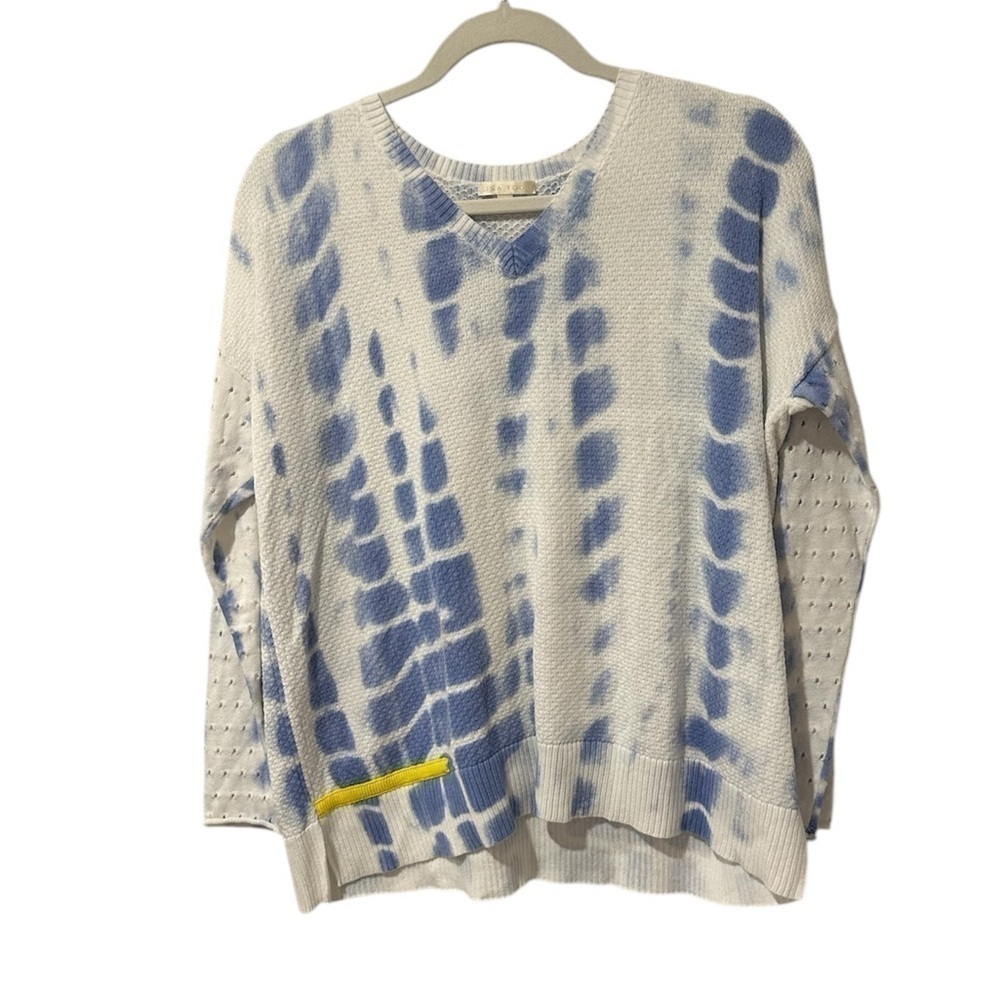 Lisa Todd To Dye For Sweater – Iceland White and Blue M